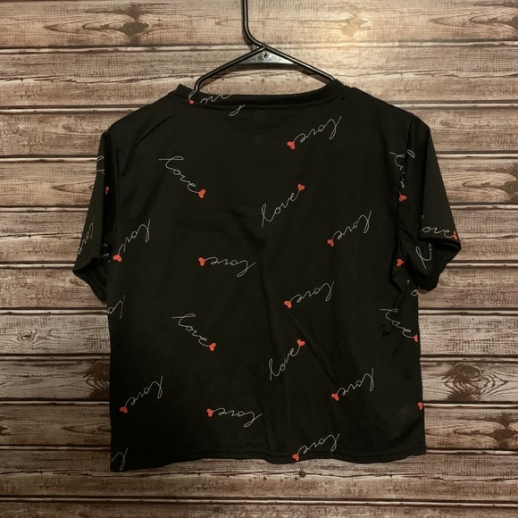 LAST CHANCE! Graphic Love Heart Black Crop Top - Picture 8 of 8